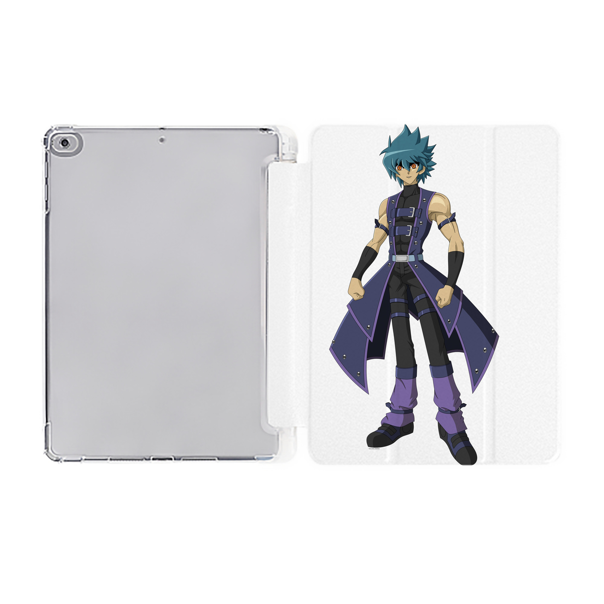 （画像用） 遊☆戯☆王 Yu-Gi-Oh! IPad ケース ペン収納付き 三つ折りスタンド PUレザー×シリコン 対応機種9.5/10.5/10.9インチ